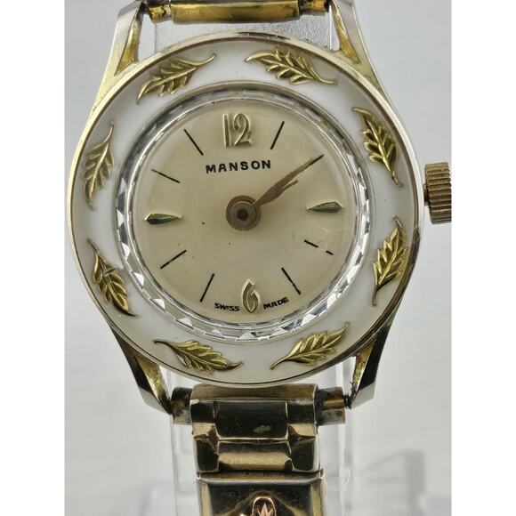 Manson Swiss Watch 10k Black Hills Gold Band Manual Wind Runs Expansion Band main image 12